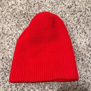 Kids Red Knit Beanie Hat